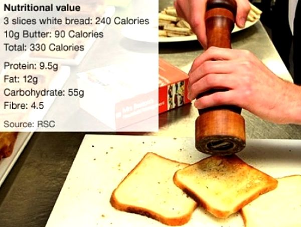 Calculate the calories in each meal by adding up the calories in the ingredients.