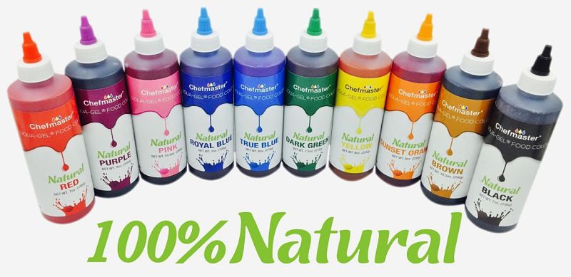 You can buy commercial food colorings that are natural rather than chemical - better still use natural colors directly